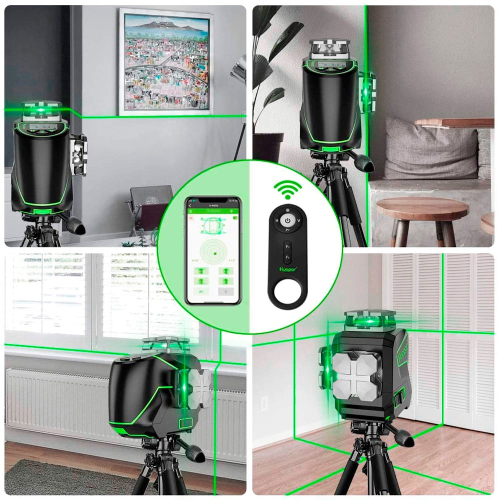 Niveau Laser Huepar Z03CG 3D Vert - Lot Complet Avec Trépied Et Batteries
