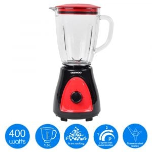 Licuadora Roja Negra Daewoo DBL-1008C 1.5L 2 Velocidades