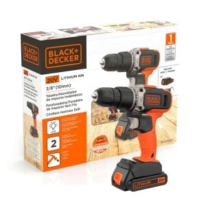 Taladro Percutor 3/8" Black & Decker BCD704C1 20V Litio