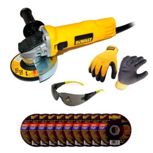Amoladora Dewalt DWE4020SI 800w + Guantes Lentes + 10 Discos