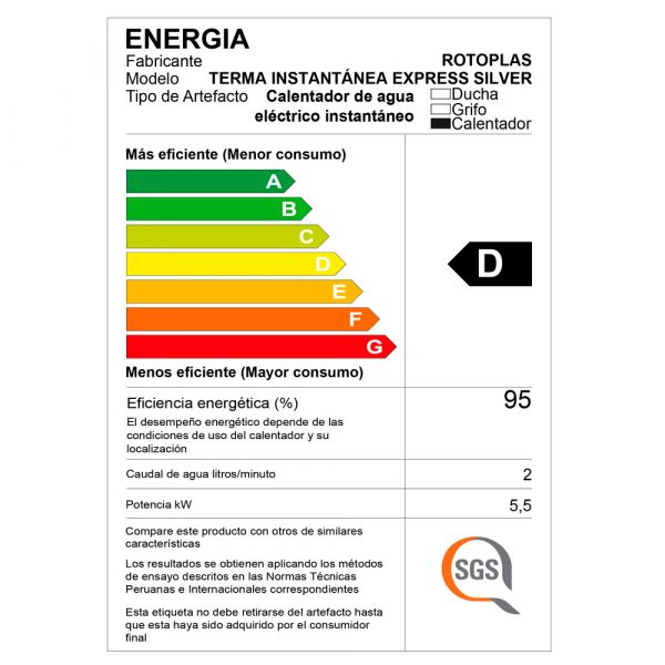 Terma Instantánea Rotoplas Supreme con Sensor 2.6 PSI - Imagen 8