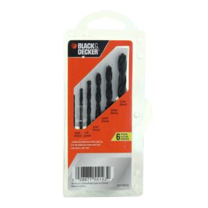 Set de 6 Piezas de Brocas Black&Decker BD0060CS de Metal