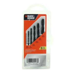 Set de 6 Piezas de Brocas Black&Decker BD0060CS de Metal