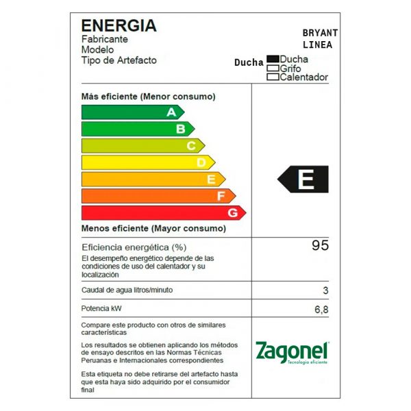 Bryant Ducha Eléctrica Ideale 6kw - Imagen 7