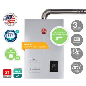 Rheem Terma A Gas Tiro Forzado 21L Gn - Prestige