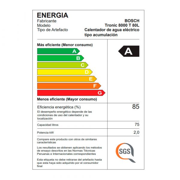 Bosch Terma Eléctrica Top 80L + Kit - Imagen 8