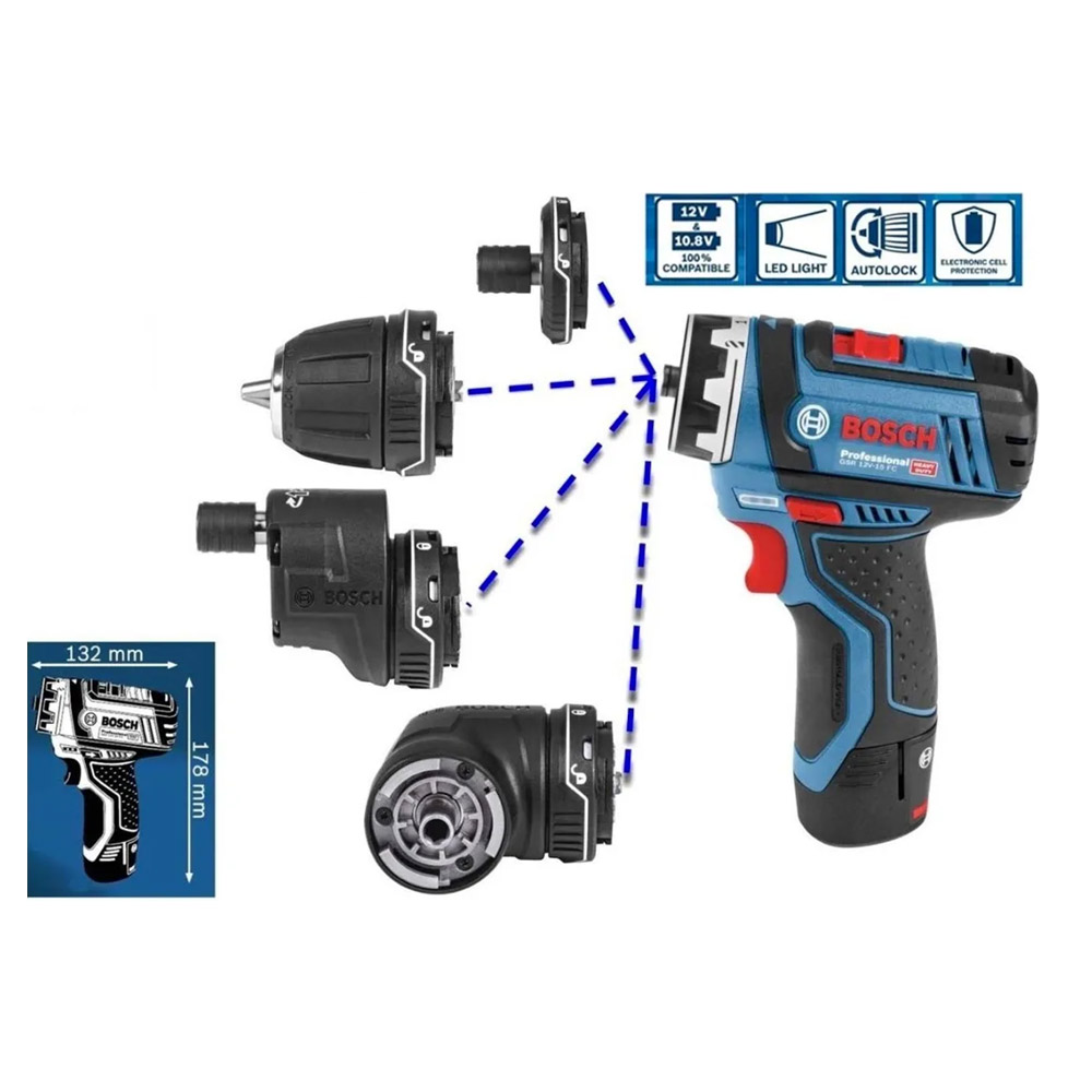 Bosch Atornillador Flexiclick GSR 12 - 15 FC 12V - Vultec