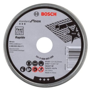 Bosch Set Metal con 10 Discos corte Standard Inox 115x1.0