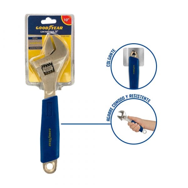 Llave Francesa Ajustable Goodyear de 10 pulgadas