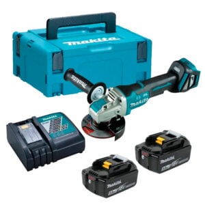 Makita Esmeril Angular 4 1/2" 18v X Lock BL XPT AWS 2x5.0 Ah