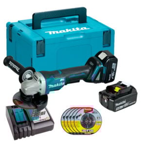 Esmeril Angular Makita DGA455RTJ1 4 1/2" 18v + 2 x 5.0 Ah