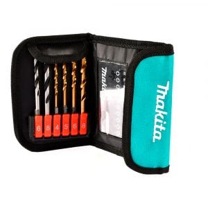 Set brocas madera metal puntillas cartuchera lona 17un