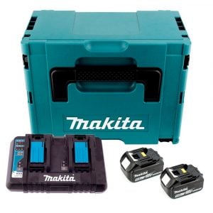 Makita Makpac 2 Baterías 5.0Ah 18V LXT + Cargador Doble