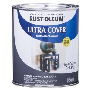 Pintura Ultra Cover Brochable al Agua Gris Oscuro 946ml