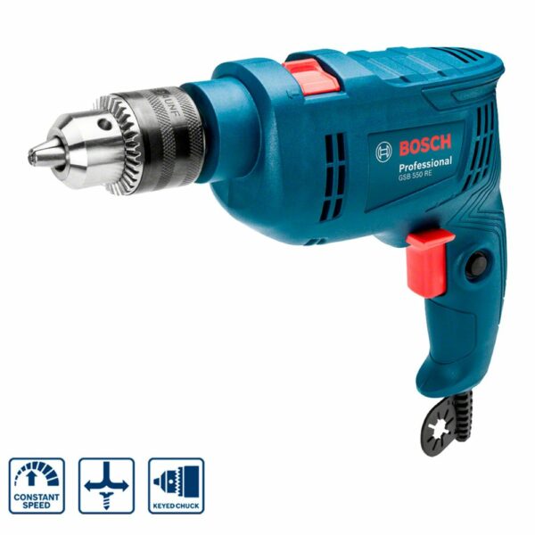 Taladro Percutor Bosch GSB 550 RE 550w + Maletín-991018079-Imagen 3