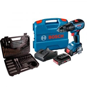 Taladro Percutor Bosch GSB 18V-50 + Maletín L-Case + 103 Pzs