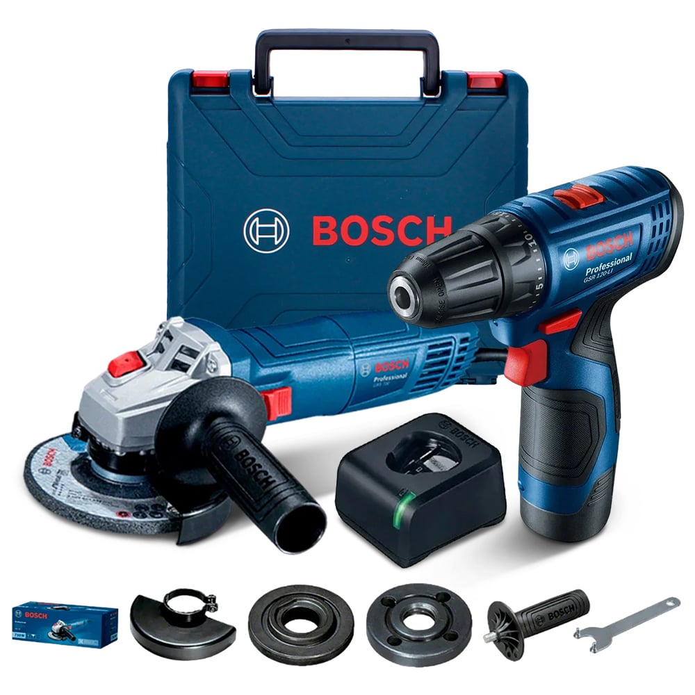 Taladro Bosch GSB 180-LI 18V Con 1 Batería y Cargador + Esmeril GWS 700 –