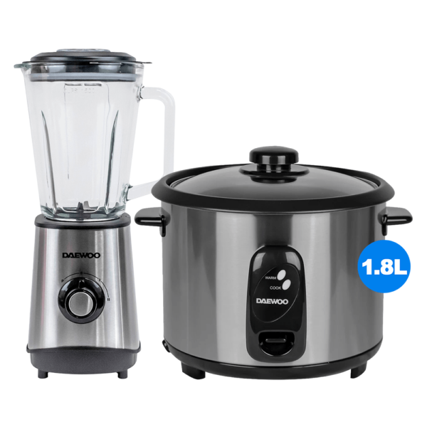 Combo Daewoo Licuadora 1.5L+Arrocera acero Inoxidable 1.8L