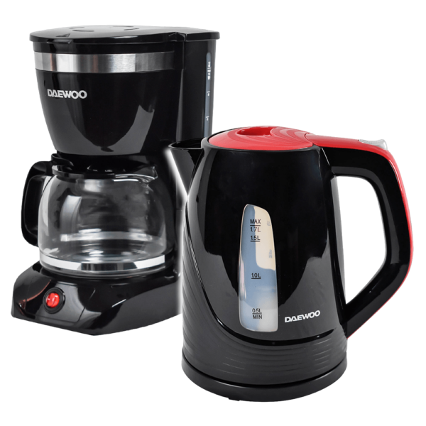 Combo Daewoo Cafetera 1.25L 12 tazas+Hervidor 1.7