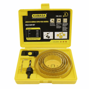 Set Sierra Copas para Madera 8 Pzas 64mm a 127mm Kamasa