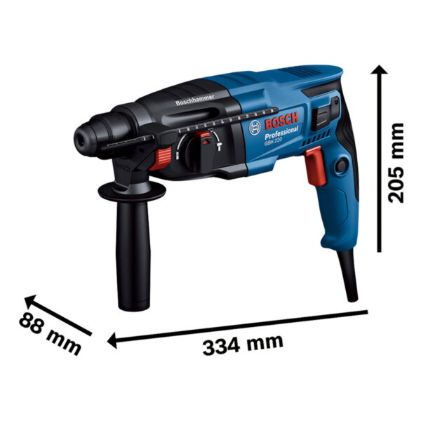 Rotomartillo Bosch GBH 220 SDS-PLUS 720w 2 Jouls - Imagen 3