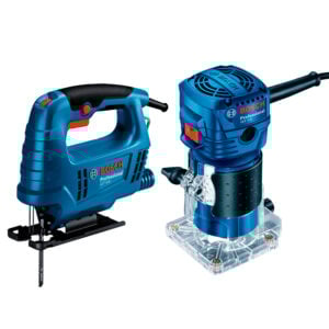 Fresadora 1/4" 550W Bosch GKF 550 + Caladora GST 680 20mm