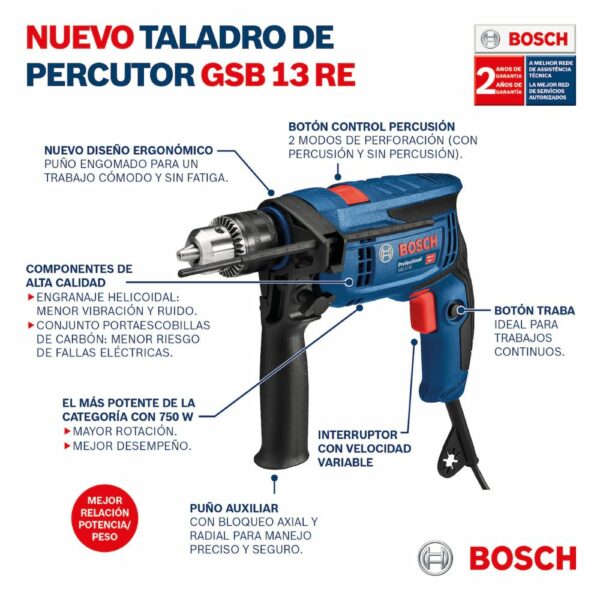 Taladro de percusión Bosch GSB 13 RE Maletín-1010552-Imagen 6