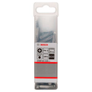 Bosch Punta Phillips 2X25mm 100 Unidades Caja Plastica