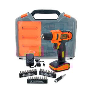Taladro Atornillador Black&Decker 3/8" 12V + Maleta 32 Acc