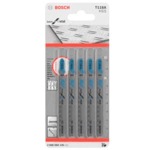 Hoja Sierra Calar Bosch T118Ax5 HSS Recto Fino Básico Metal