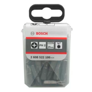 Bosch Punta Phillips 2X25mm 25 Unidades Caja Plastica