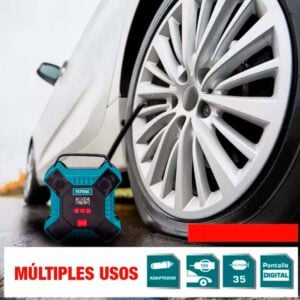 Comprensor Inflador de Aire 12V Auto Moto Total TTAC1601