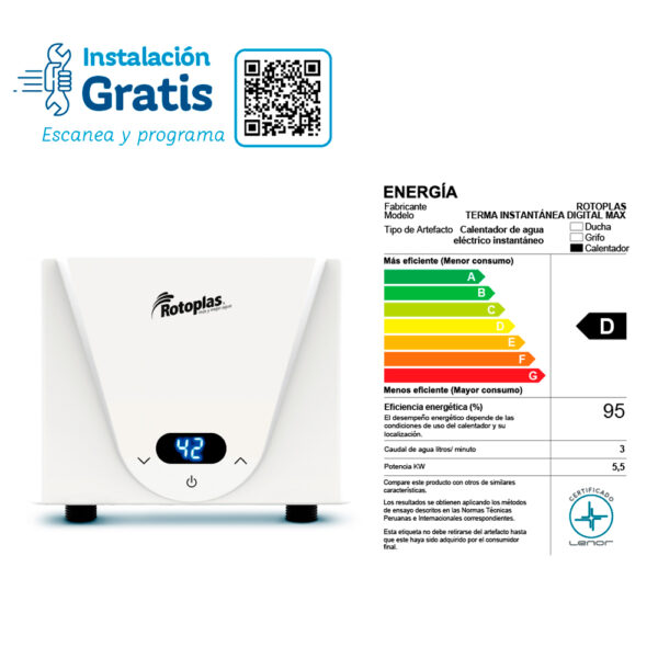 Terma Instantanea Rotoplas Digital Max - Imagen 5