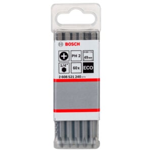 Bosch Punta Phillips 2X50mm 60 Unidades Caja Plastica
