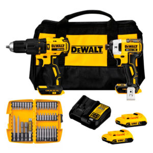 Taladro 1/2"+ Atornillador Impacto 1/4" 20V + SET 18 DEWALT