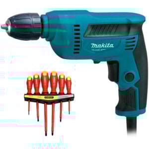 Taladro Rotación 3/8" M6002B 450W MAKITA + SET 6PZ KM133