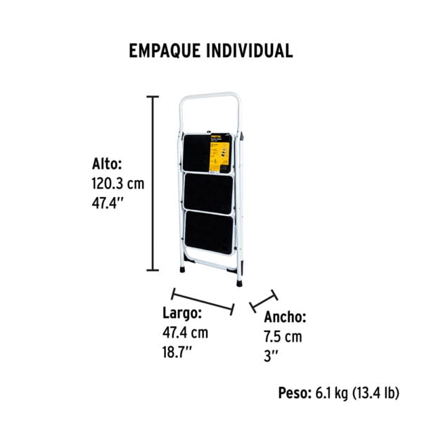 Escalera Tubular Plegable Pretul 3 Pasos 150Kg 24120_1013897_2