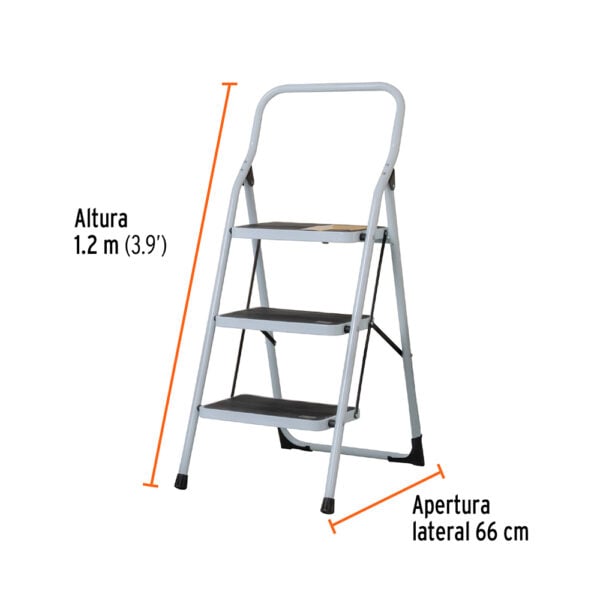 Escalera Tubular Plegable Pretul 3 Pasos 150Kg 24120_1013897_3