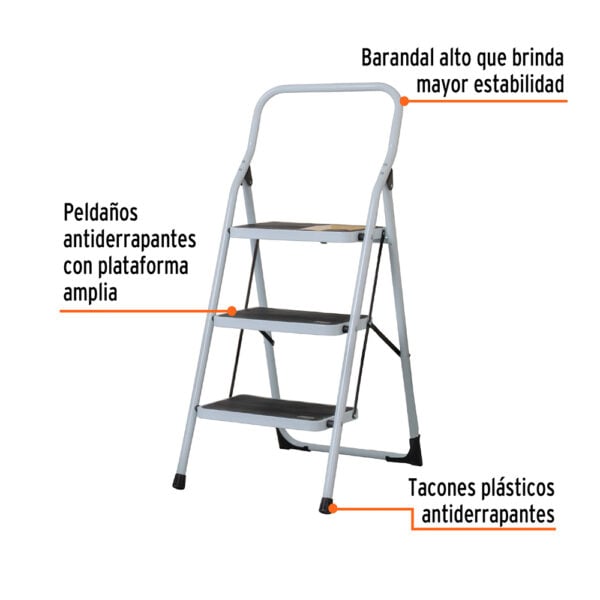 Escalera Tubular Plegable Pretul 3 Pasos 150Kg 24120_1013897_4