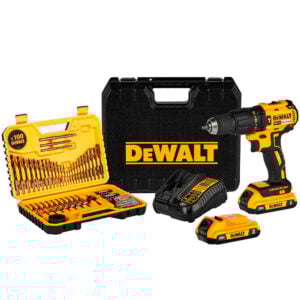 Taladro Percutor 1/2 20V 2BAT 2.0 AH + Set 100 PZS Dewalt DCD7781S2A-B2