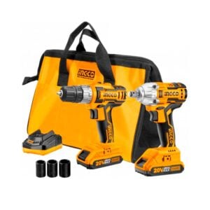 Taladro Atornillador Ingco 20V + Llave de Impacto CKLI2007
