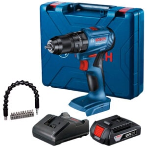 Taladro percutor 1/2 GSB 185 + batería + Set 11 pz Bosch