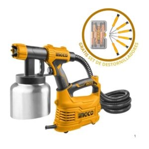 Pistola de Pintar SPG5008-2 + Set 6 Pz HKSD0618 INGCO