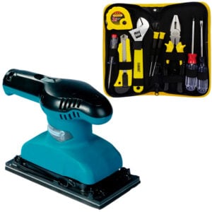 Lijadora Orbital 1/3" M9201B 180W Makita + set 9 pz Kamasa