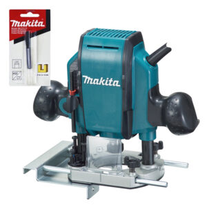 Makita Rebajadora Ruteadora 1/4" 3/8" 900w + Fresa Recta