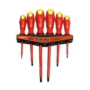 Juego De Desarmadores Electricista 6 Pzs Goma Cr-V Asaki