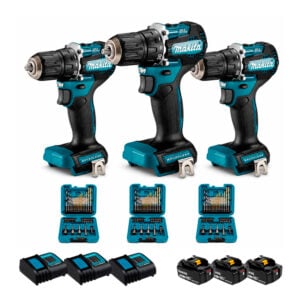 Taladro Percutor Makita 1/2" DHP487SF 18V Brushless + Brocas