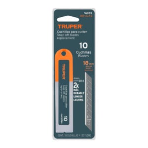 Estuche con 10 cuchillas SK4 de 18mm para Cuter 16965 Truper