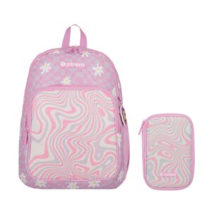 Pack Mochila + Cartuchera Pink Flower Xtrem