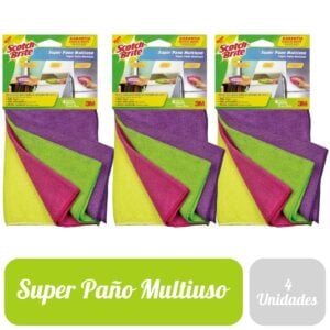 Pack X3 Paño Scotch Brite Microfibra X4